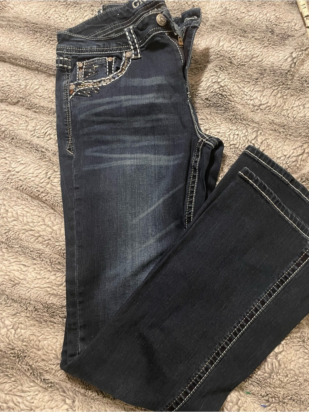 Grace in LA Women's Dark Blue Boot Cut Jeans
